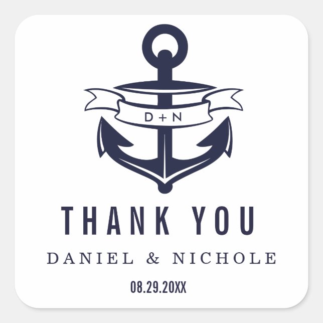 Nautical Theme Wedding Favor Stickers | Weddings (Front)