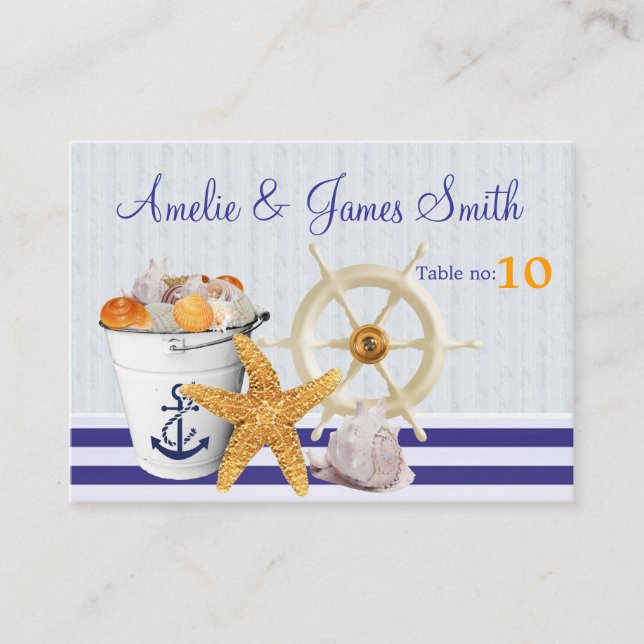 Nautical Theme | Wedding Place Cards (Front)