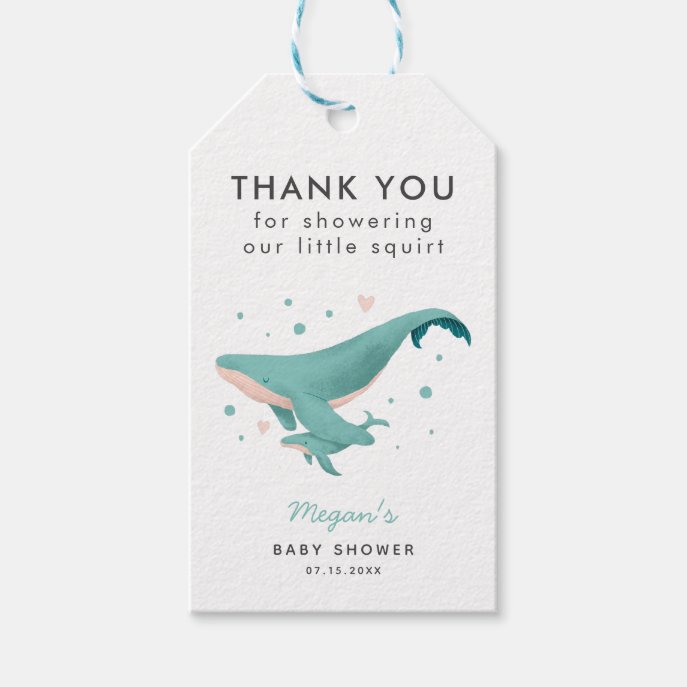 Nautical Theme Whale Baby Shower Gift Tags