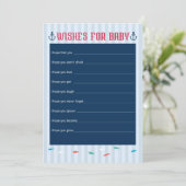 Nautical Theme - Wishes for Baby Shower Game Invitation (Standing Front)