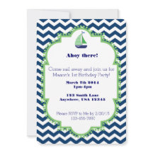 Nautical themed 1st Birthday invitation