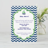 Nautical themed 1st Birthday invitation (Standing Front)