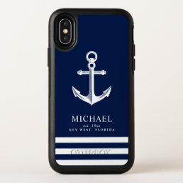 Nautical Themed Anchor | Custom Name OtterBox Symmetry iPhone X Case