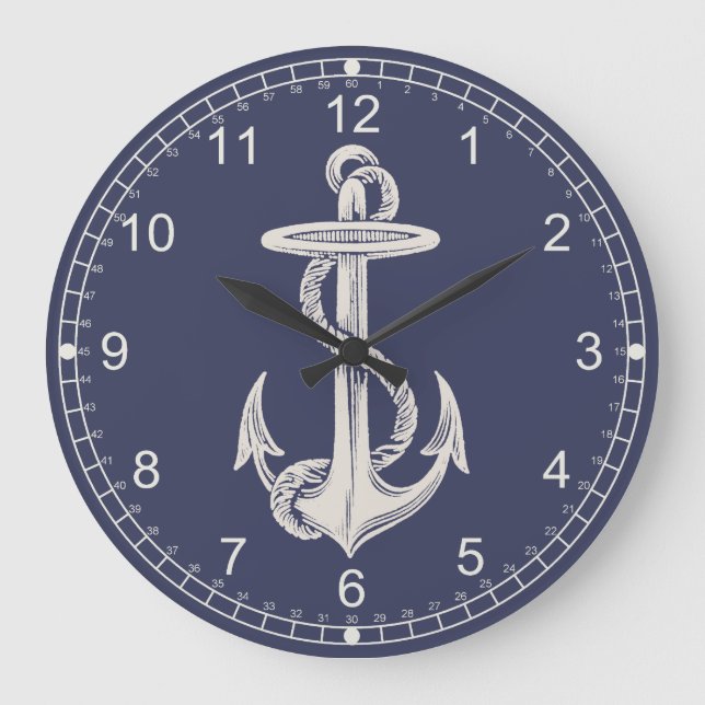 Nautical Themed Anchor Wall Clock (Front)