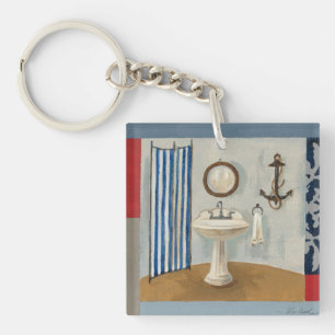 Nautical Themed Bathroom Keychain