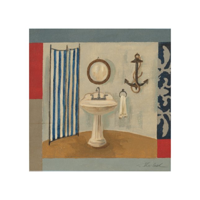 Nautical Themed Bathroom Wood Wall Decor (Front)