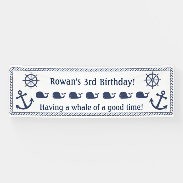 Nautical Themed Birthday Banner (Horizontal)