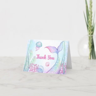 Nautical themed birthday party Thank You Cards.