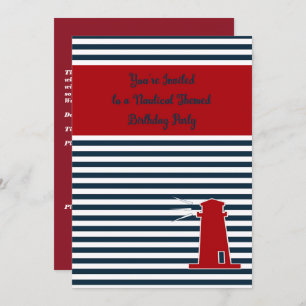 Nautical Themed Birthday Party Woman 60 Invitation