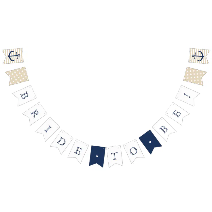 Nautical themed Bride To Be banner bunting flag Zazzle