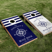Nautical Themed Compass Rose Beach House Cornhole Set