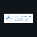 Nautical Themed Compass Rose Self-inking Stamp<br><div class="desc">Classy yet modern nautical themed lengthwise ink stamps. The stamps feature a nautical old compass rose in a vintage style with the name of the bride and groom towards the right side of it.</div>