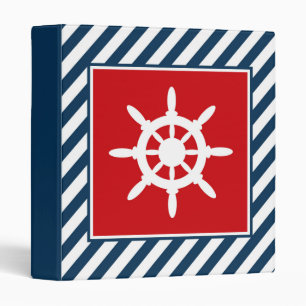 Nautical themed design 3 ring binder