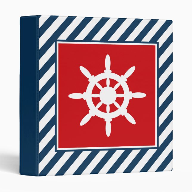 Nautical themed design 3 ring binder (Front/Spine)