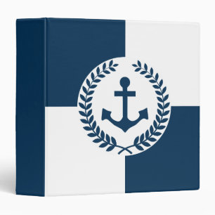 Nautical themed design 3 ring binder