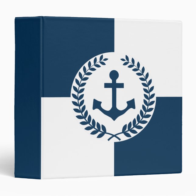 Nautical themed design 3 ring binder (Front/Spine)