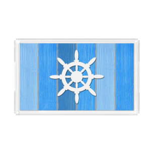 Nautical themed design acrylic tray