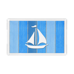 Nautical themed design acrylic tray