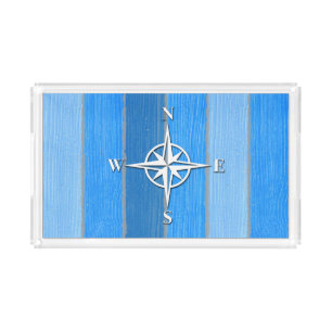 Nautical themed design acrylic tray