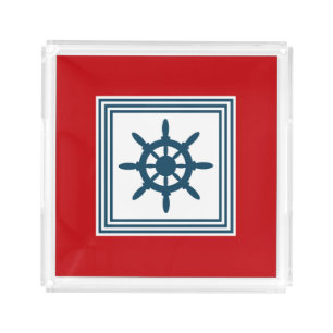 Nautical themed design acrylic tray