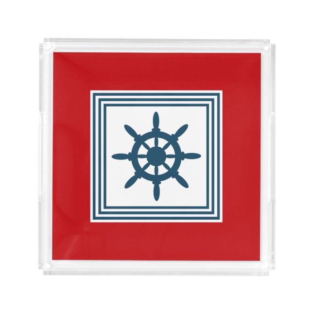 Nautical themed design acrylic tray (Front)
