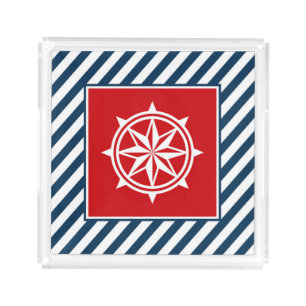 Nautical themed design acrylic tray