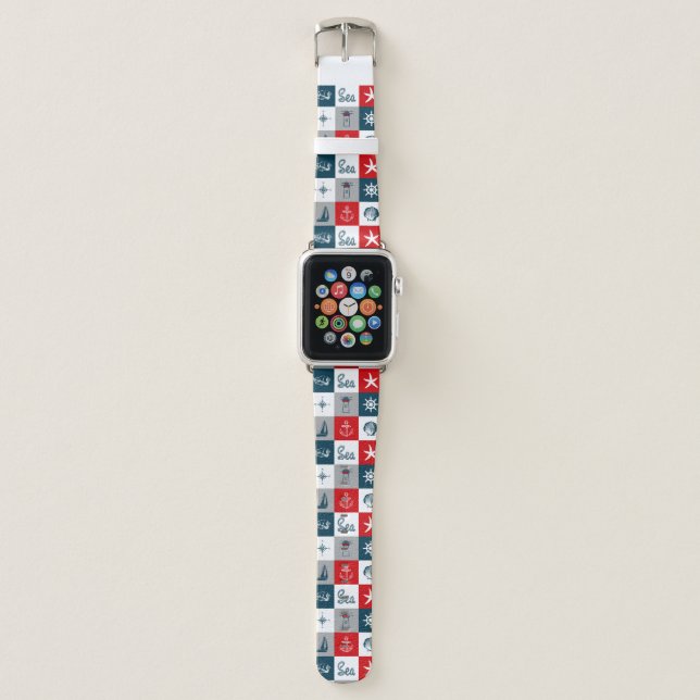 Nautical themed design apple watch band (Front)