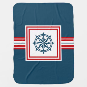 Nautical themed design baby blanket