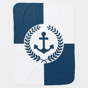 Nautical themed design baby blanket