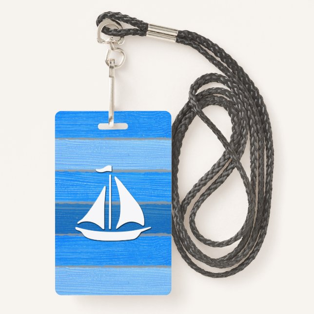 Nautical themed design badge (Front with Lanyard)