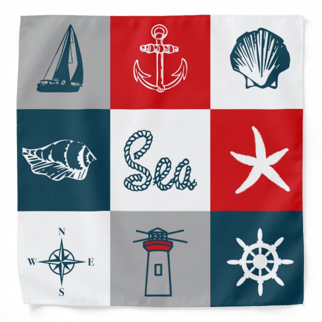 Nautical themed design bandana (Front)