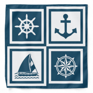 Nautical themed design bandana