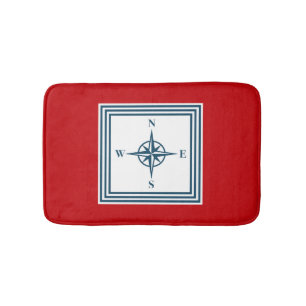 Nautical themed design bath mat