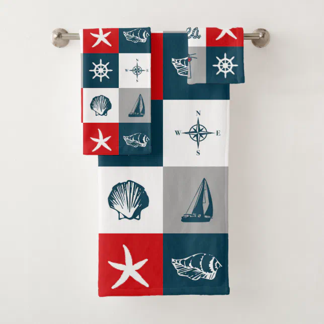 Nautical themed design bath towel set Zazzle