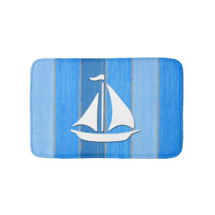 Nautical themed design bathroom mat