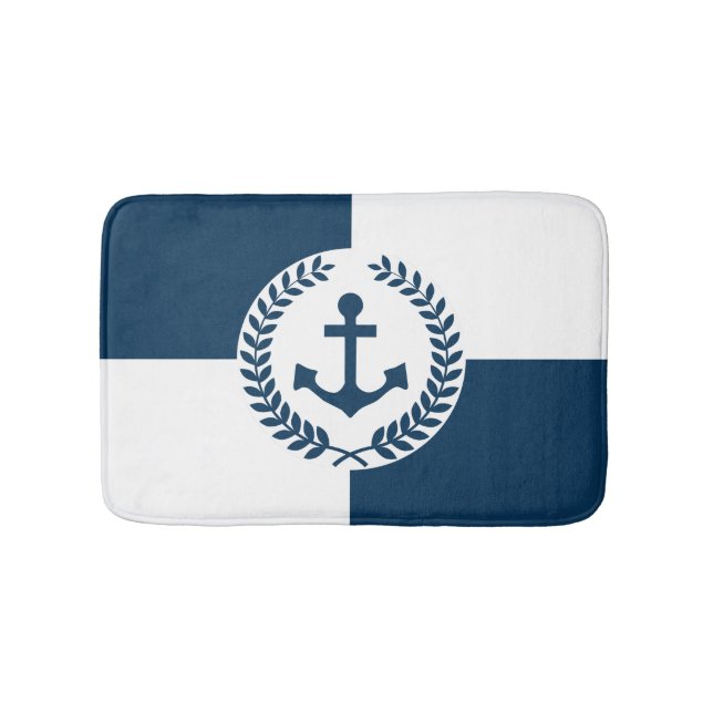 Nautical themed design bathroom mat (Front)