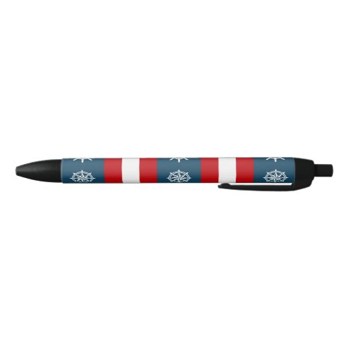 Nautical themed design black ink pen