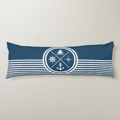 Nautical themed design body pillow