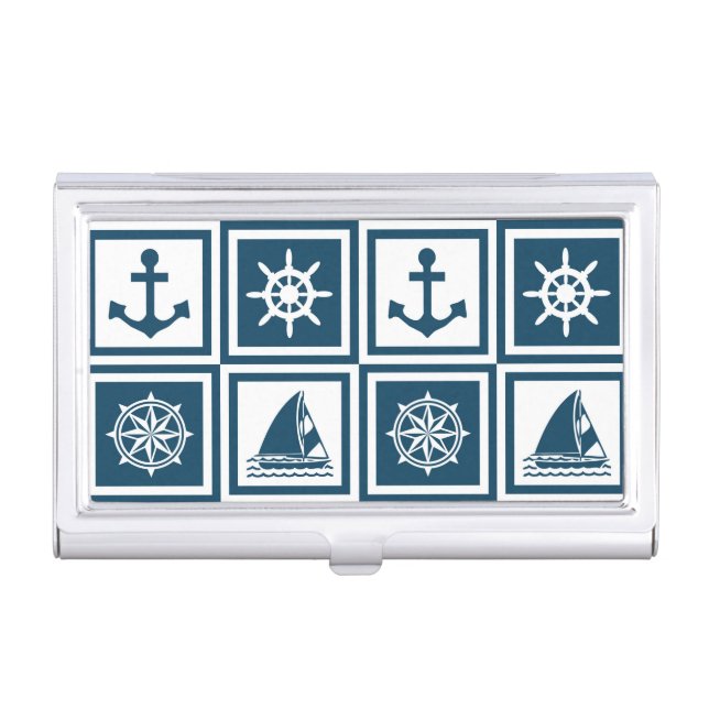 Nautical themed design business card case (Front)