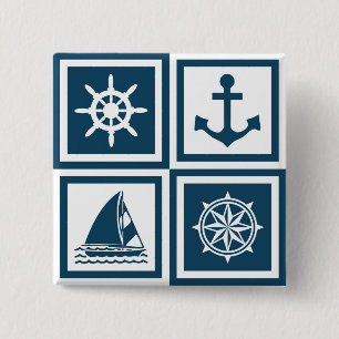 Nautical themed design button