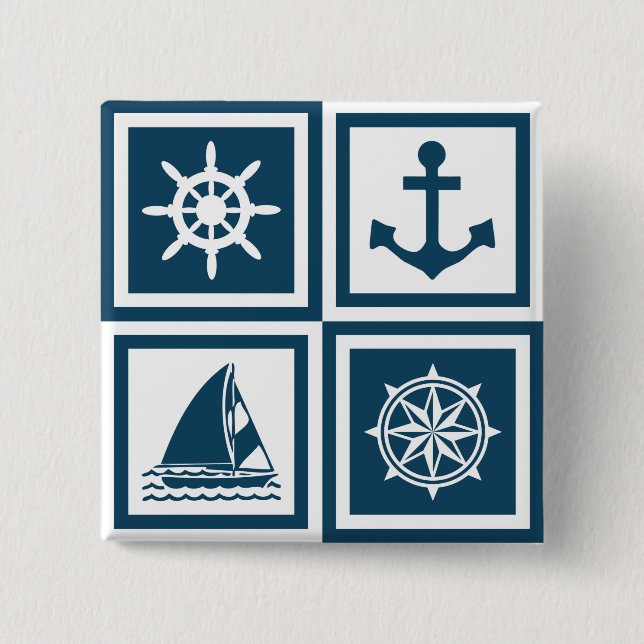 Nautical themed design button (Front)