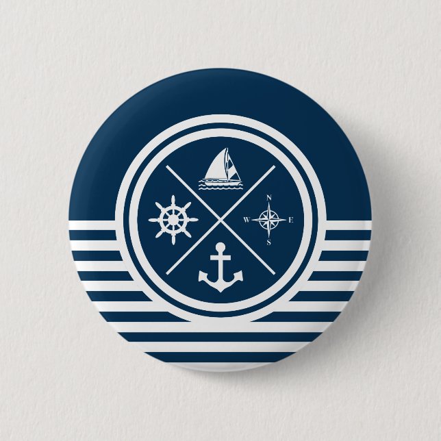 Nautical themed design button (Front)
