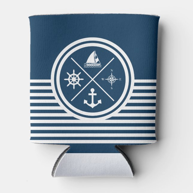 Nautical themed design can cooler (Front)