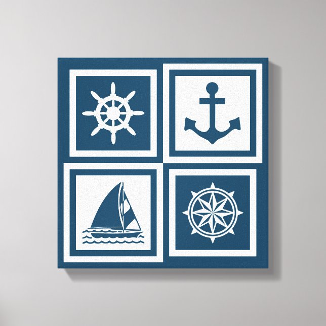 Nautical themed design canvas print (Front)