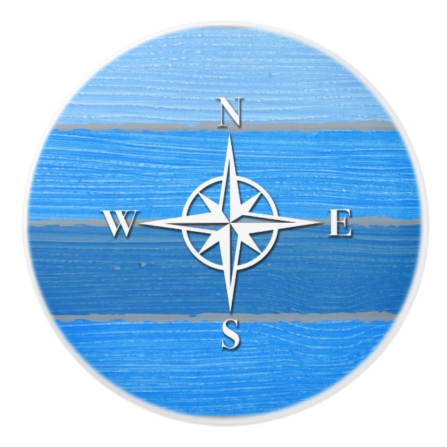 Nautical themed design ceramic knob (Front)