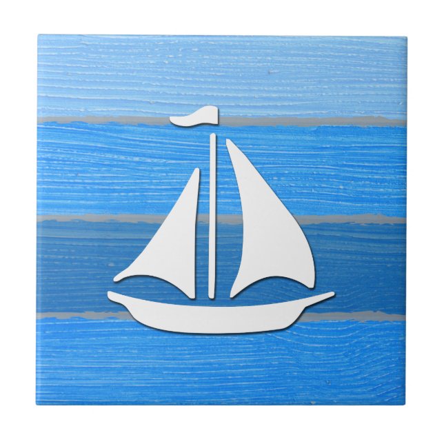Nautical themed design ceramic tile (Front)