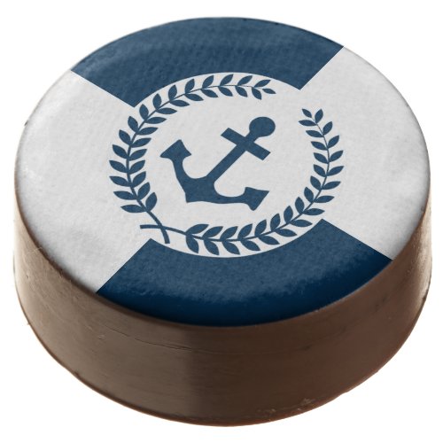 Nautical themed design chocolate covered oreo