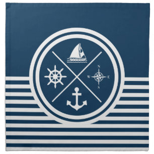 Nautical themed design cloth napkin