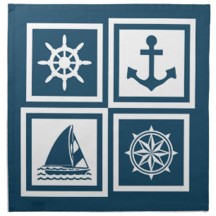 Nautical themed design cloth napkin