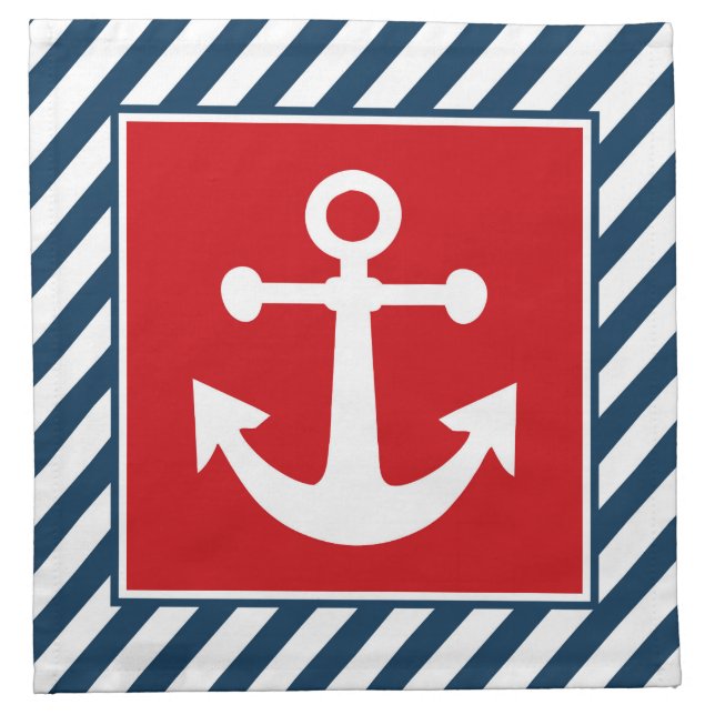 Nautical themed design cloth napkin (Front)